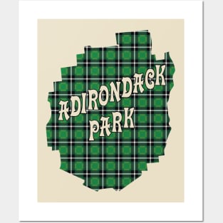 Green Plaid Adirondack Park Text Posters and Art